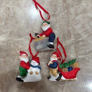 Elf Ornament Set - Red, Green, White